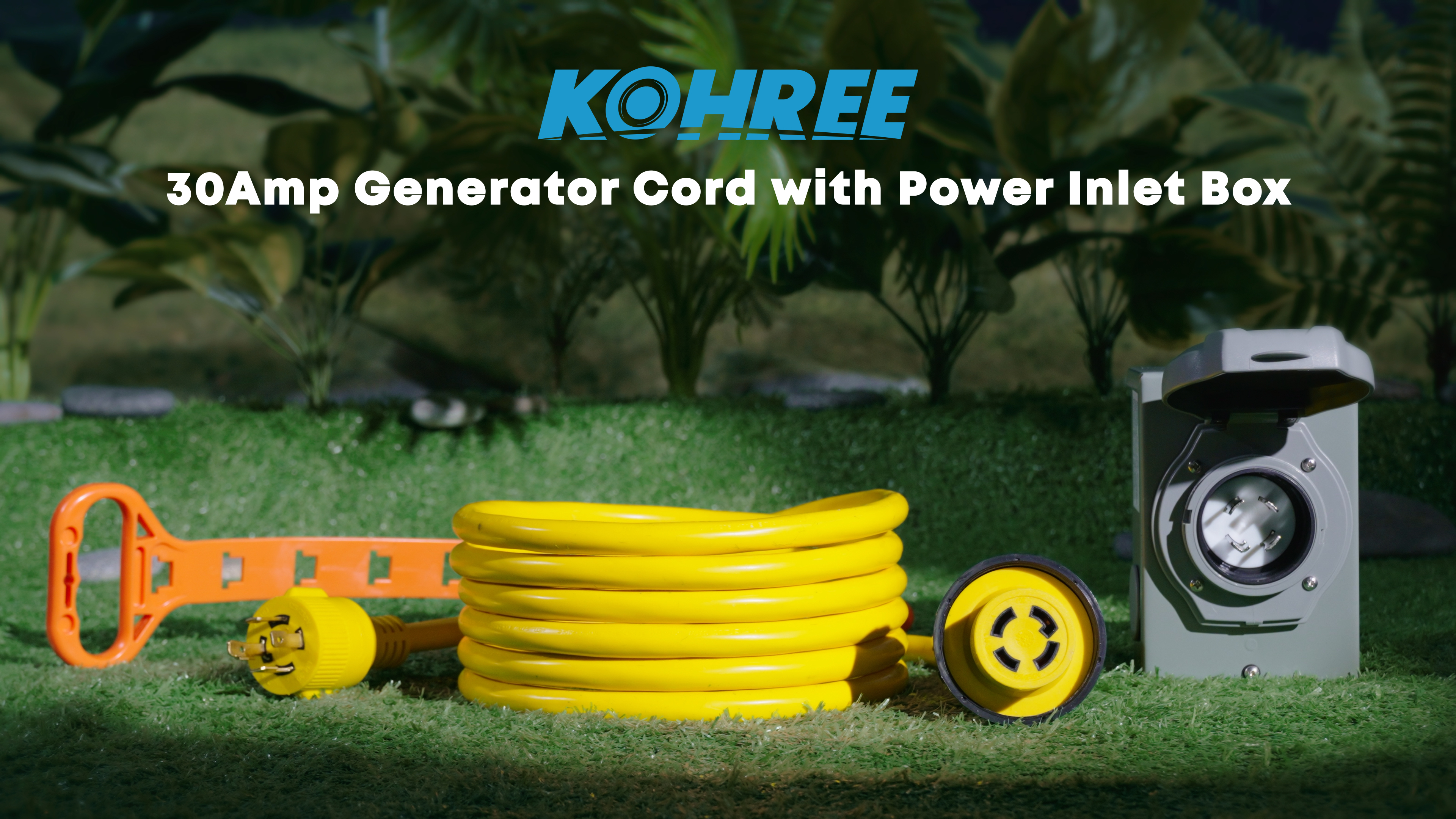 Amazon.com: Kohree 50 Feet 30 Amp Generator Cord and Power Inlet